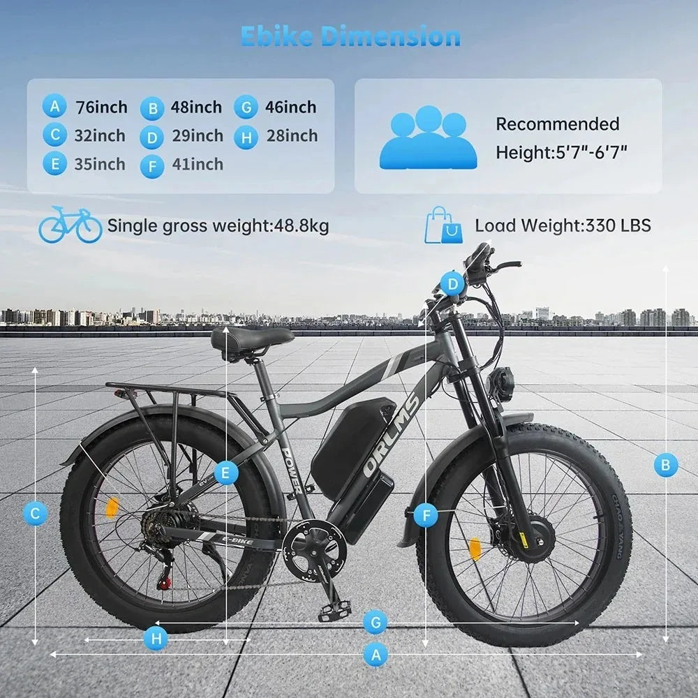 MX500 26" Fat Tire E-Bike